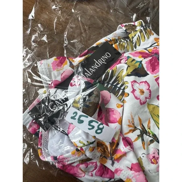 NWT Catherine Malandrino L Tropical Floral Bikini Swim Bottom Bathing Suit High - Picture 10 of 10